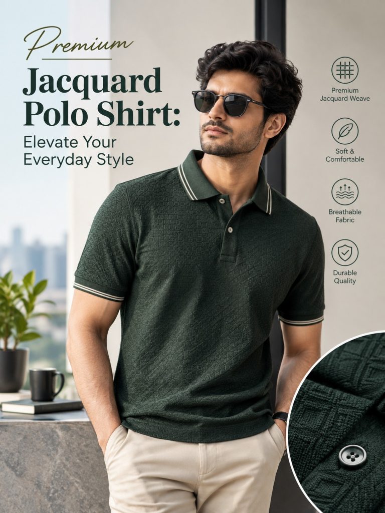 Premium Jacquard Polo Shirt: Elevate Your Everyday Style